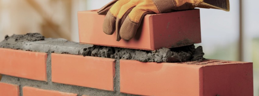 Restored historic brick masonry facade detail