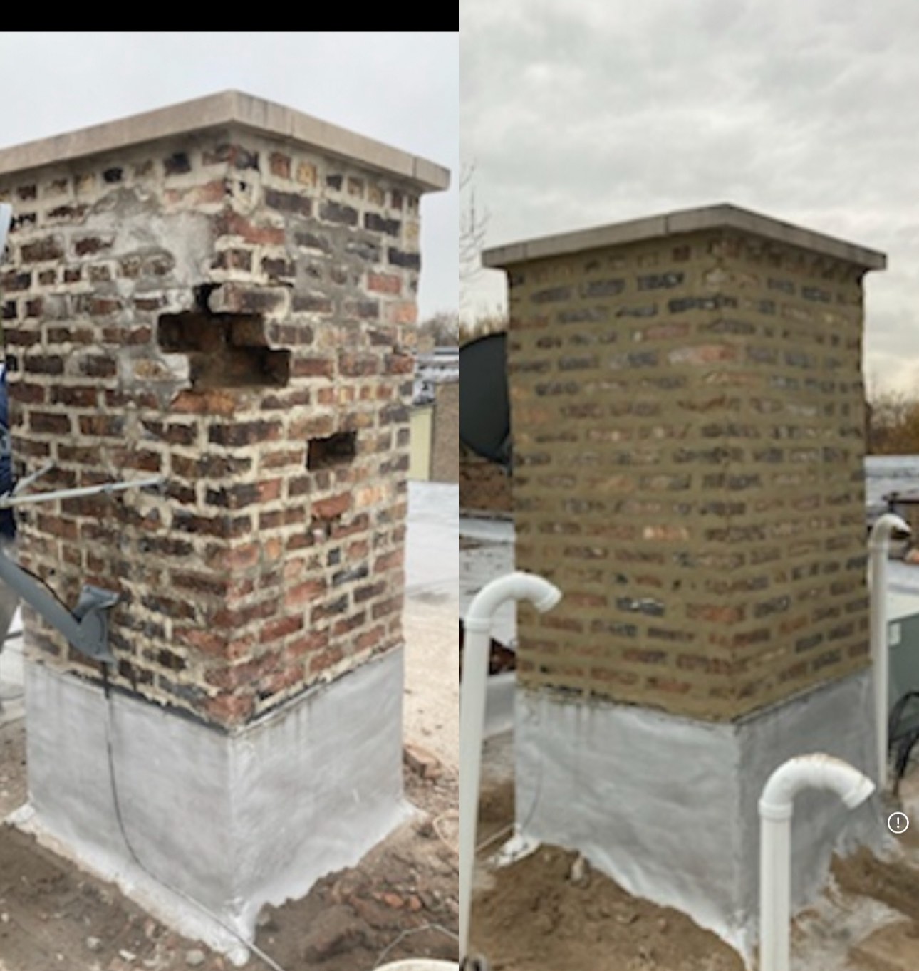Restored historic brick masonry facade detail